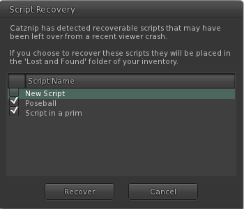 Script Recovery Floater >