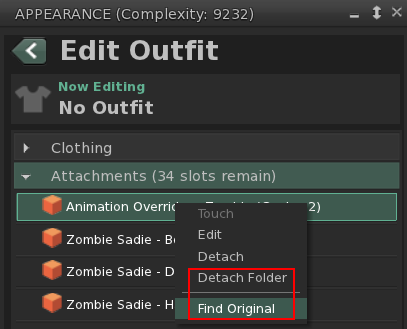 Edit Outfit context menu